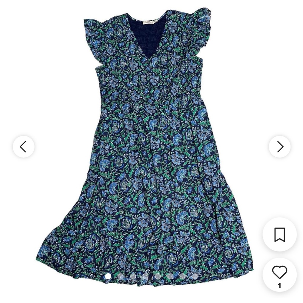 NWT Vineyard Vines Ladies Floral Smocked Midi Dress ( AMEGADA) Large